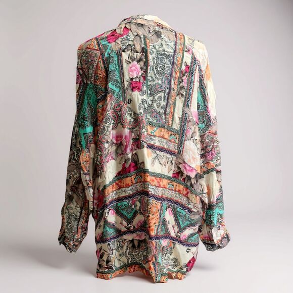 Johnny Was Umoya Blouse Size Small Cotton Gauze Embroidered Boho Top - Picture 2 of 6